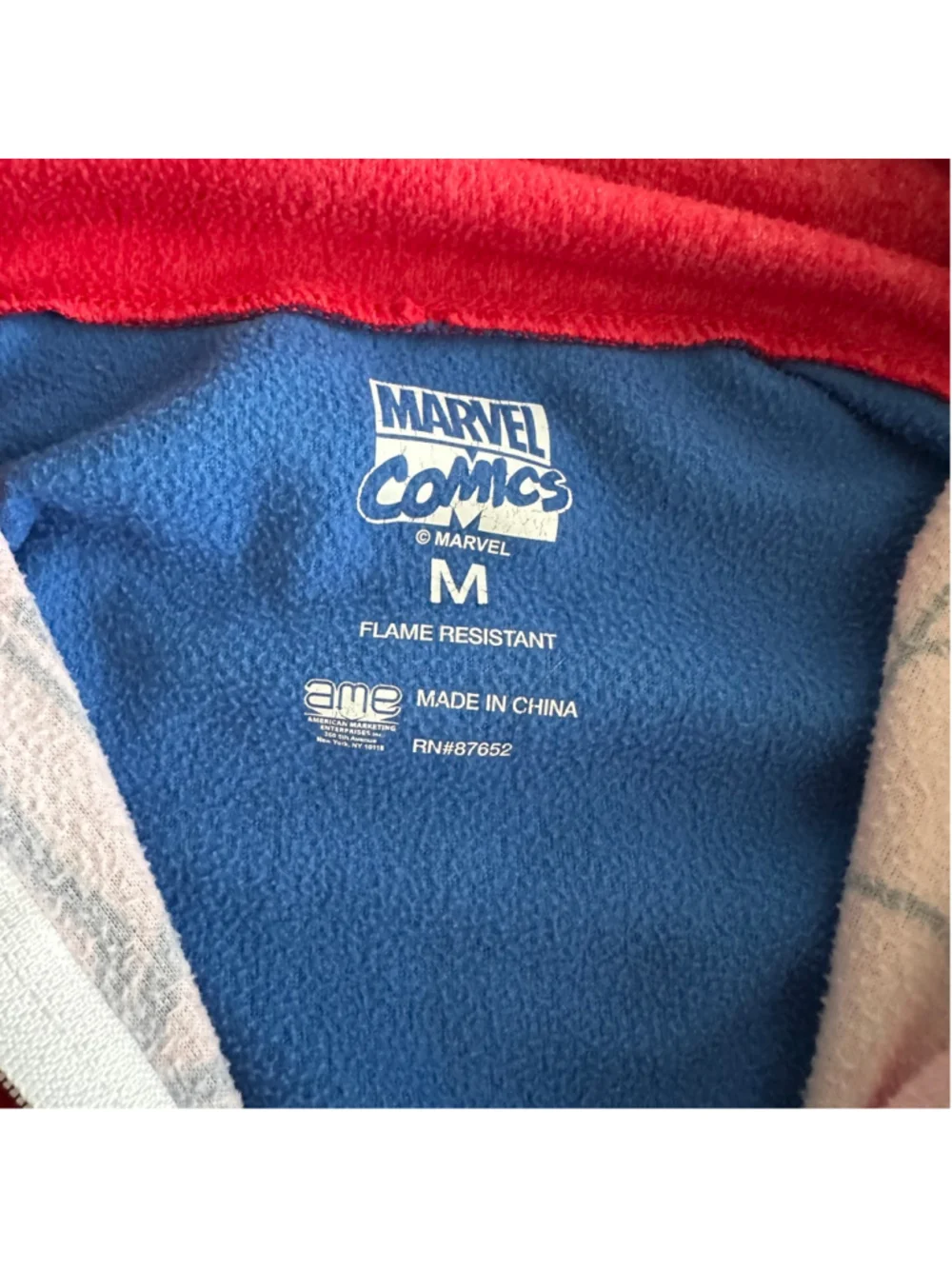 Marvel Spider-Man Boys Hooded One Piece Pajamas Sleeper Size M